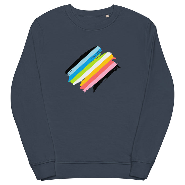 Queer Pride Flag Brush Strokes Organic Sweatshirt Sweatshirts SOL's The Rainbow Stores