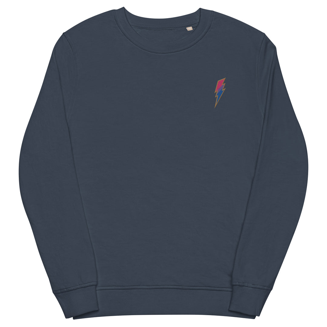 Bisexual Pride Lightning Embroidered Organic Sweatshirt Sweatshirts SOL's The Rainbow Stores