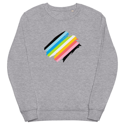 Queer Pride Flag Brush Strokes Organic Sweatshirt Sweatshirts SOL's The Rainbow Stores