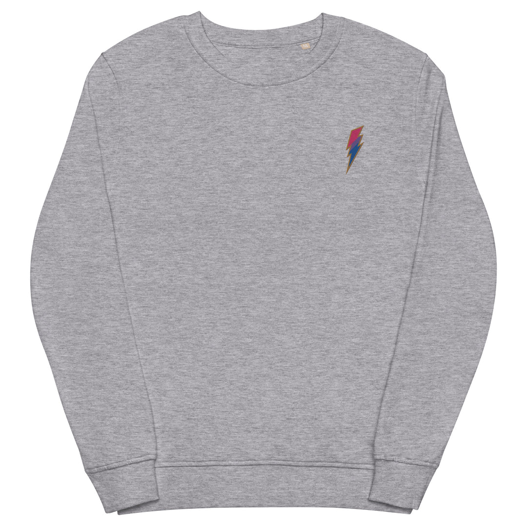 Bisexual Pride Lightning Embroidered Organic Sweatshirt Sweatshirts SOL's The Rainbow Stores