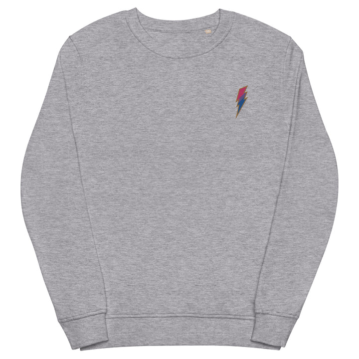 Bisexual Pride Lightning Embroidered Organic Sweatshirt Sweatshirts SOL's The Rainbow Stores