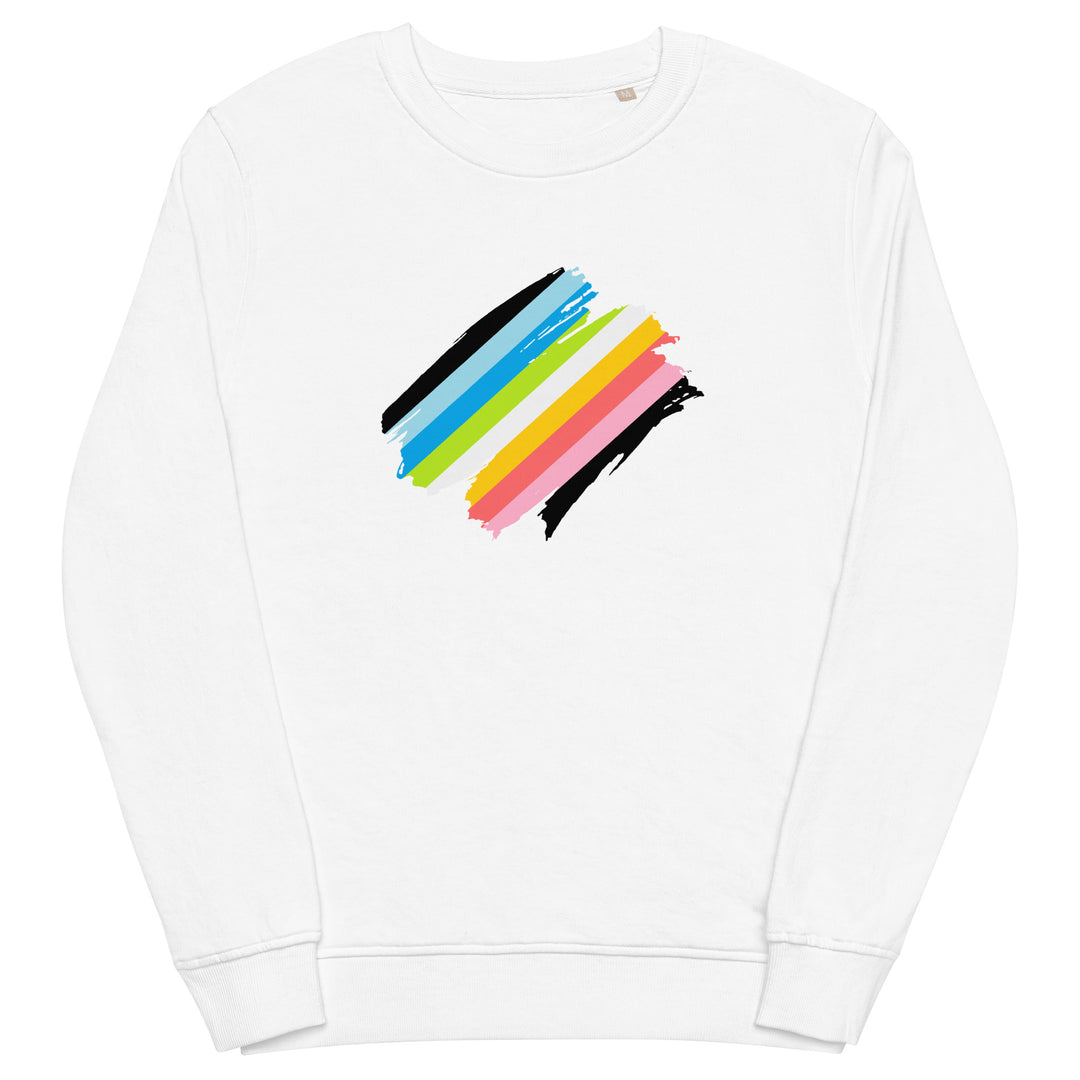Queer Pride Flag Brush Strokes Organic Sweatshirt Sweatshirts SOL's The Rainbow Stores