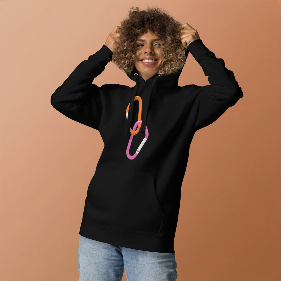Double Carabiner Lesbian Hoodie Hoodies The Rainbow Stores
