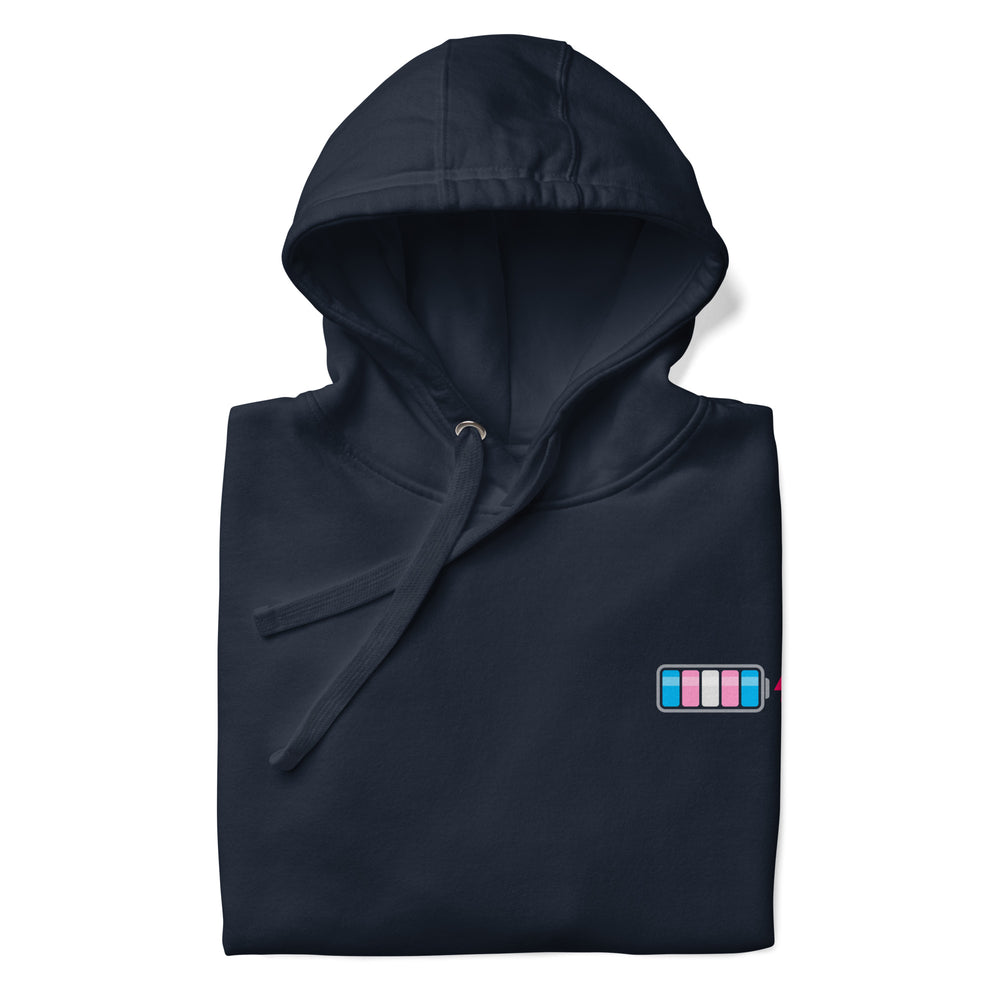 Trans Pride Battery Charged Hoodie The Rainbow Stores