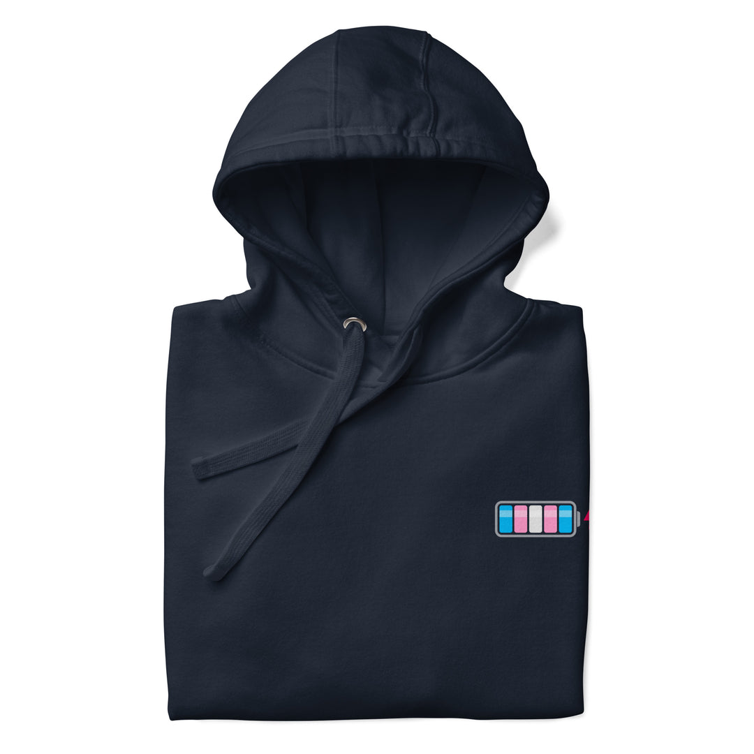 Trans Pride Battery Charged Hoodie The Rainbow Stores