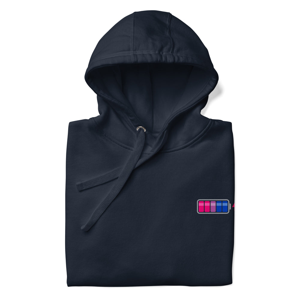Bisexual Pride Battery Charged Hoodie The Rainbow Stores