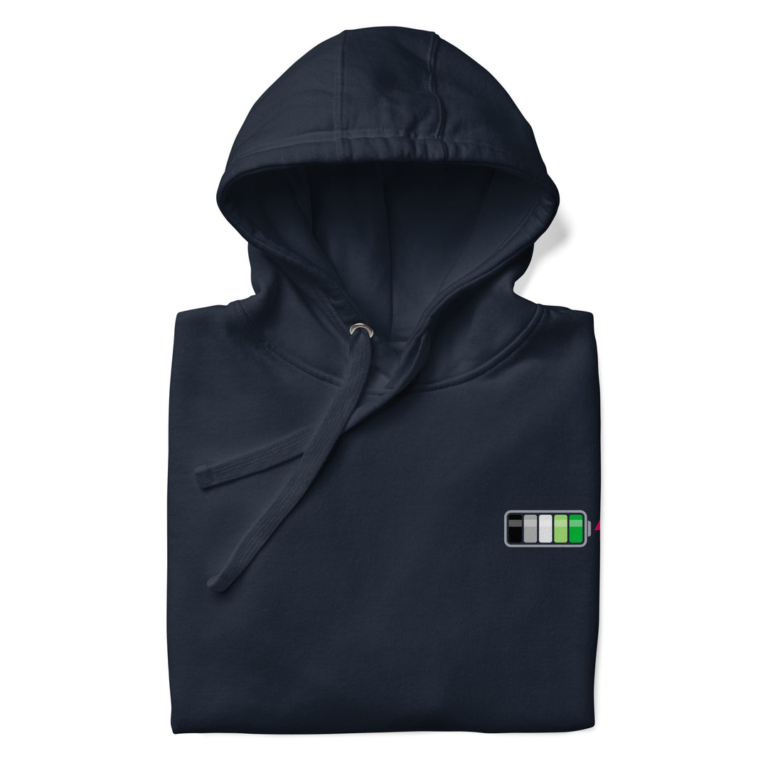 Aromantic Pride Battery Charged Hoodie The Rainbow Stores