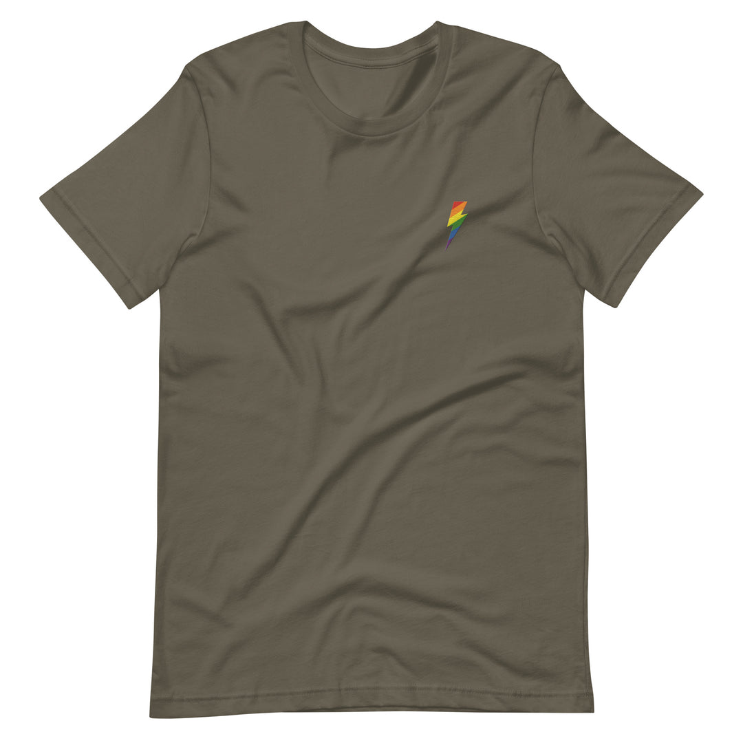 Embroidered Rainbow Lightning Strike T-Shirt T-shirts The Rainbow Stores