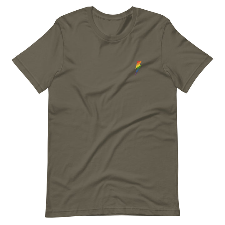 Embroidered Rainbow Lightning Strike T-Shirt T-shirts The Rainbow Stores