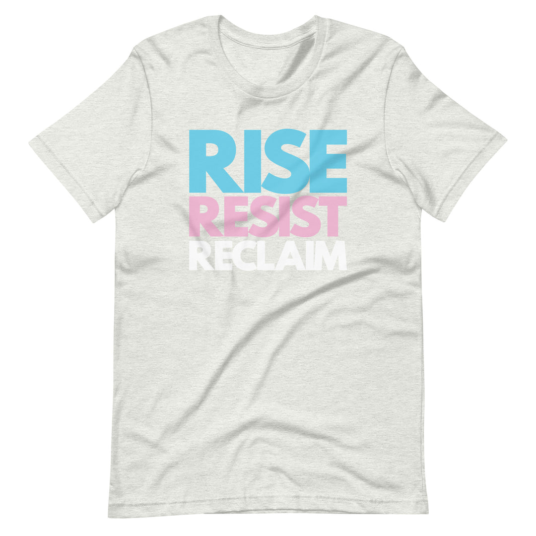 Rise Resist Reclaim Trans Pride T-Shirt T-shirts The Rainbow Stores