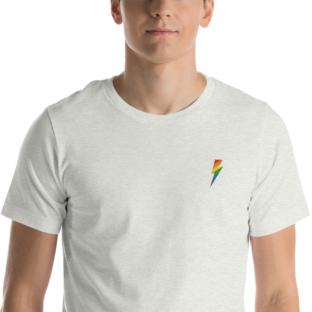 Embroidered Rainbow Lightning Strike T-Shirt T-shirts The Rainbow Stores