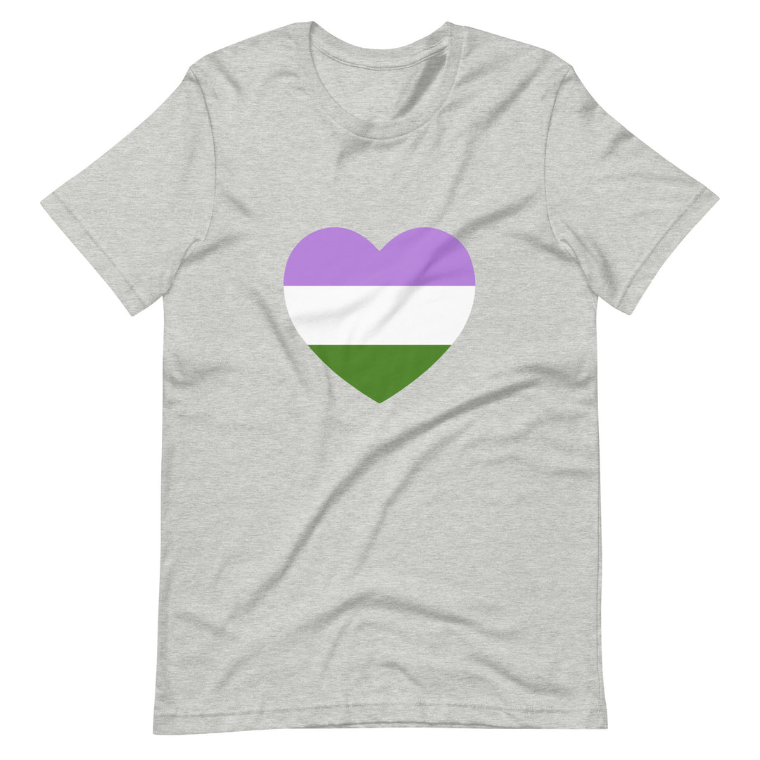 Genderqueer Pride Flag Heart T-Shirt T-shirts The Rainbow Stores