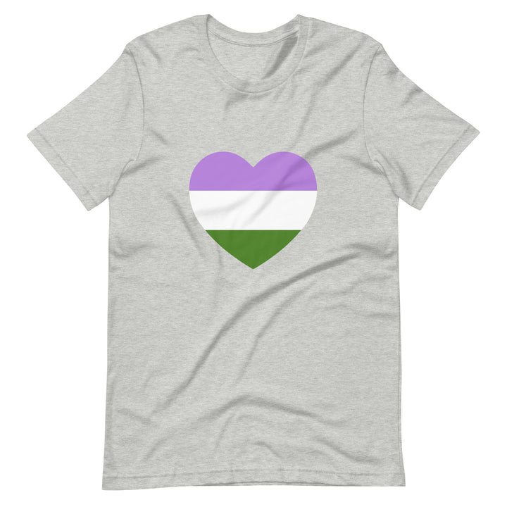 Genderqueer Pride Flag Heart T-Shirt T-shirts The Rainbow Stores