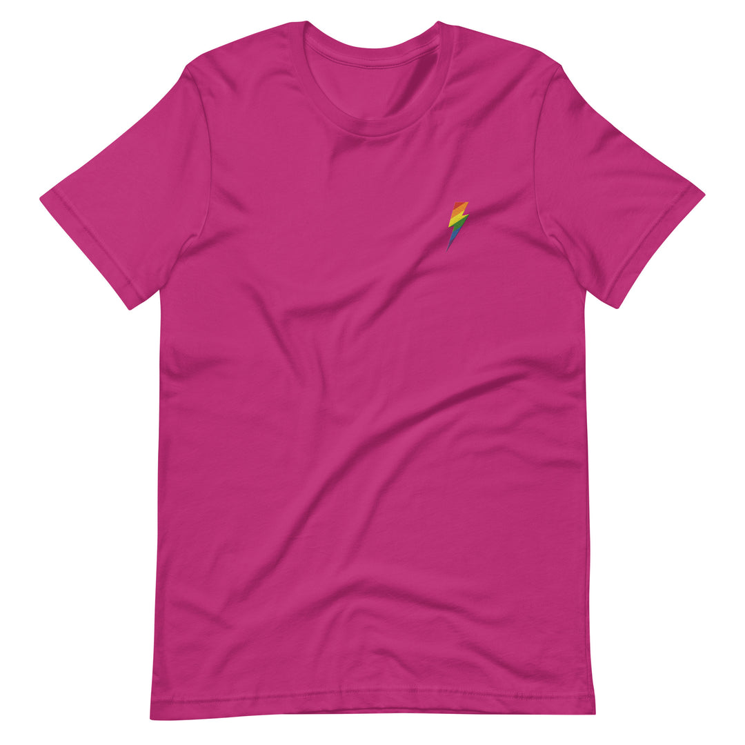 Embroidered Rainbow Lightning Strike T-Shirt T-shirts The Rainbow Stores