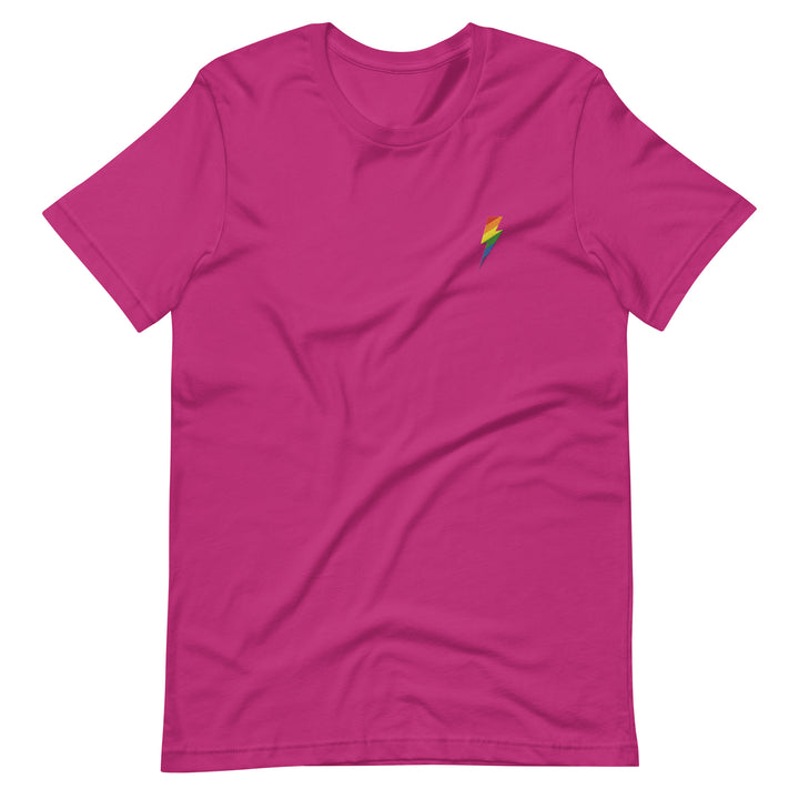 Embroidered Rainbow Lightning Strike T-Shirt T-shirts The Rainbow Stores