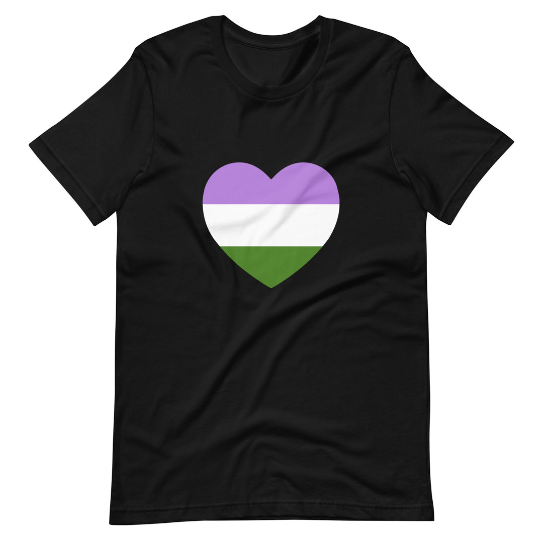 Genderqueer Pride Flag Heart T-Shirt T-shirts The Rainbow Stores