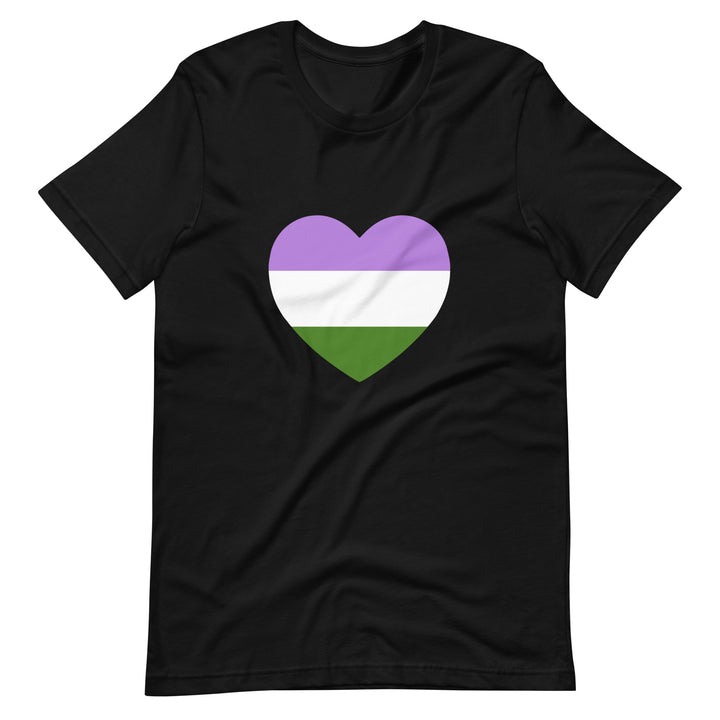 Genderqueer Pride Flag Heart T-Shirt T-shirts The Rainbow Stores