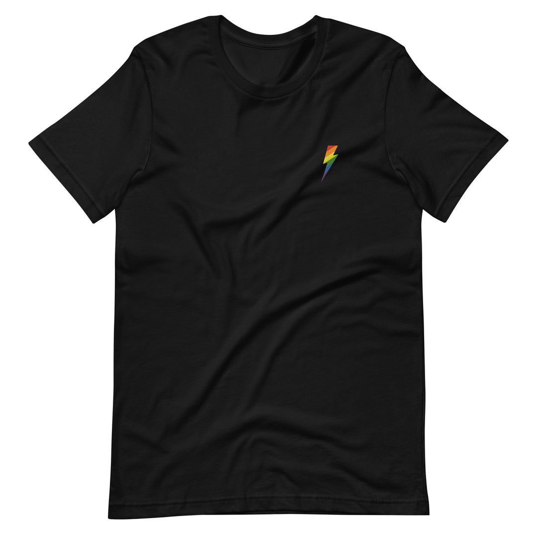 Embroidered Rainbow Lightning Strike T-Shirt T-shirts The Rainbow Stores