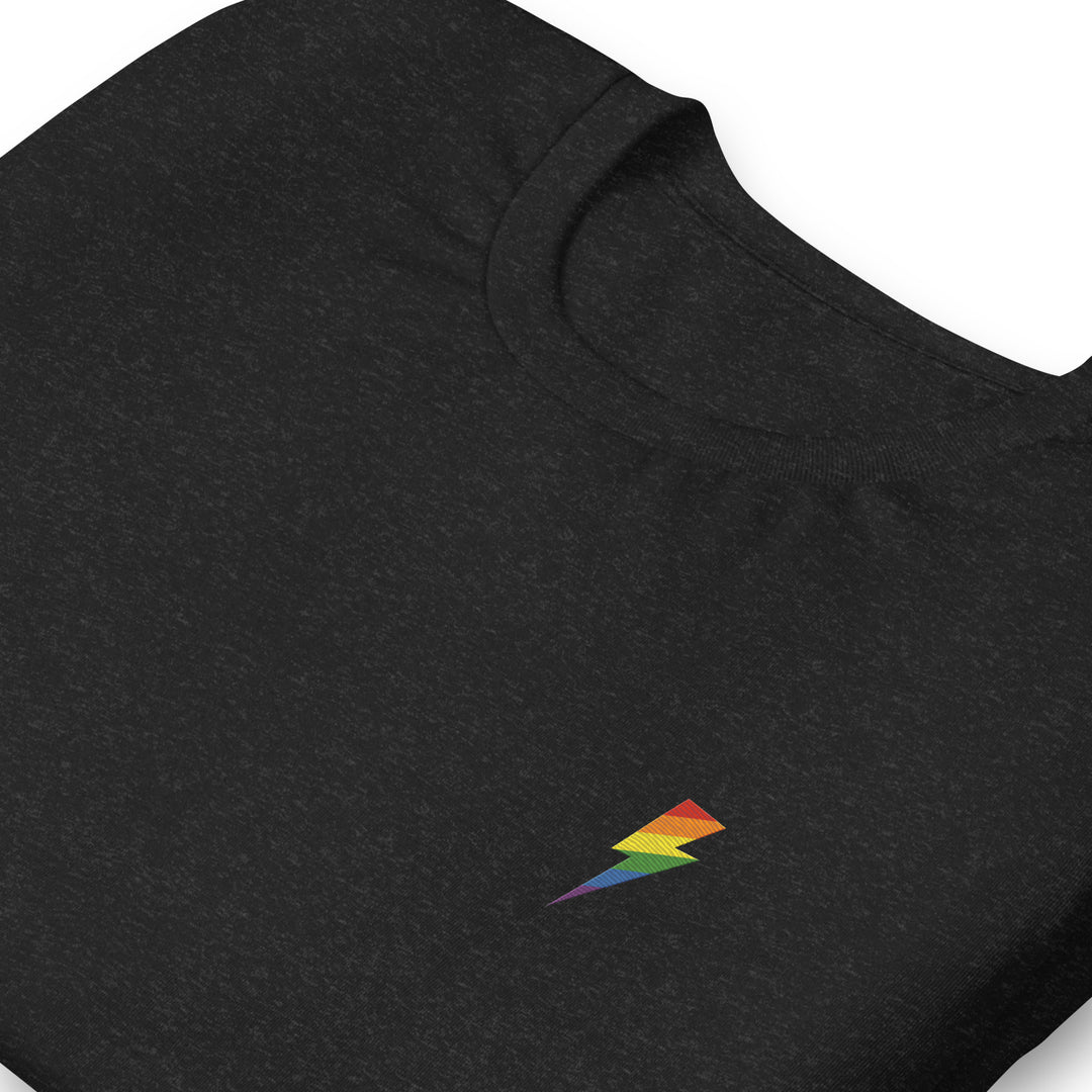 Embroidered Rainbow Lightning Strike T-Shirt T-shirts The Rainbow Stores