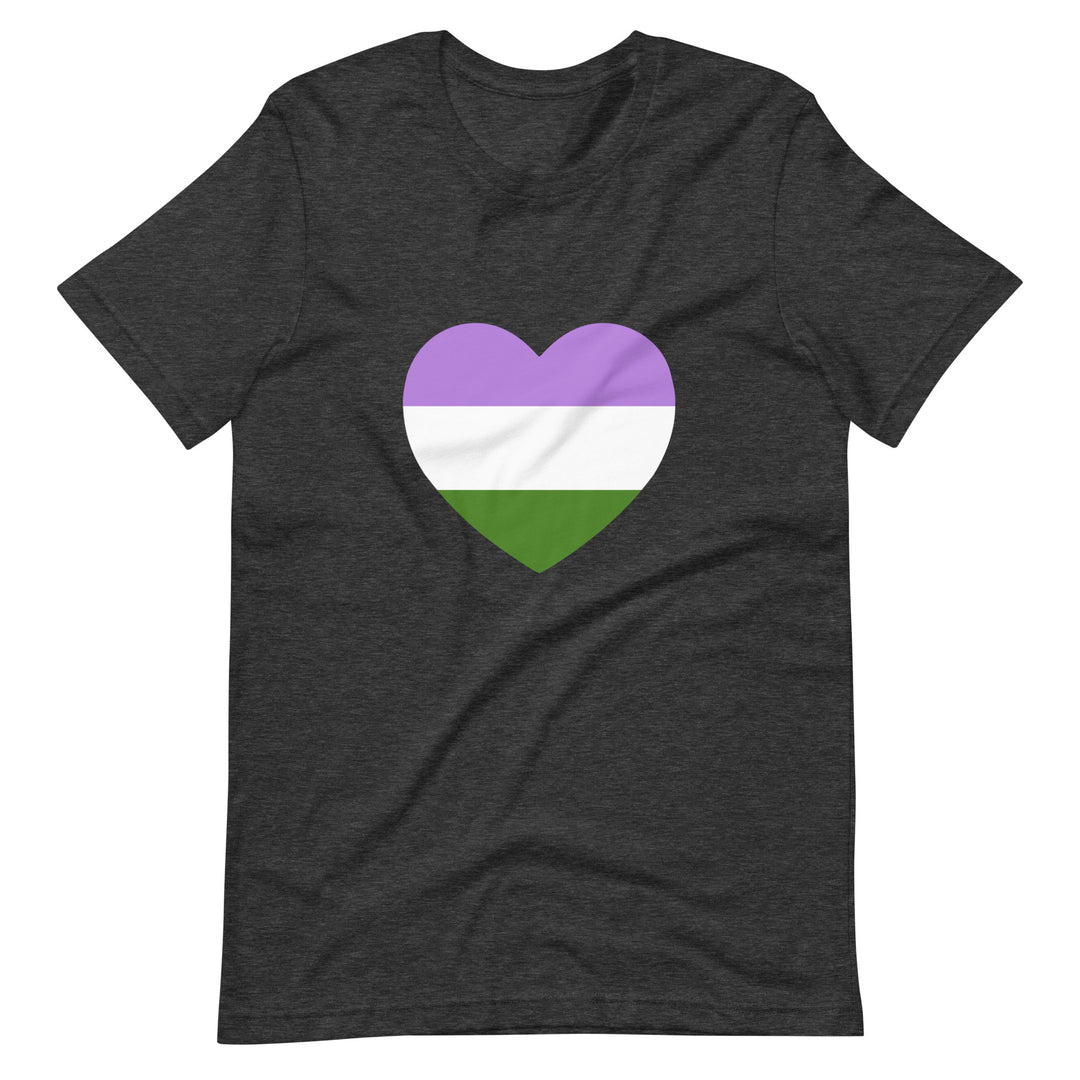 Genderqueer Pride Flag Heart T-Shirt T-shirts The Rainbow Stores