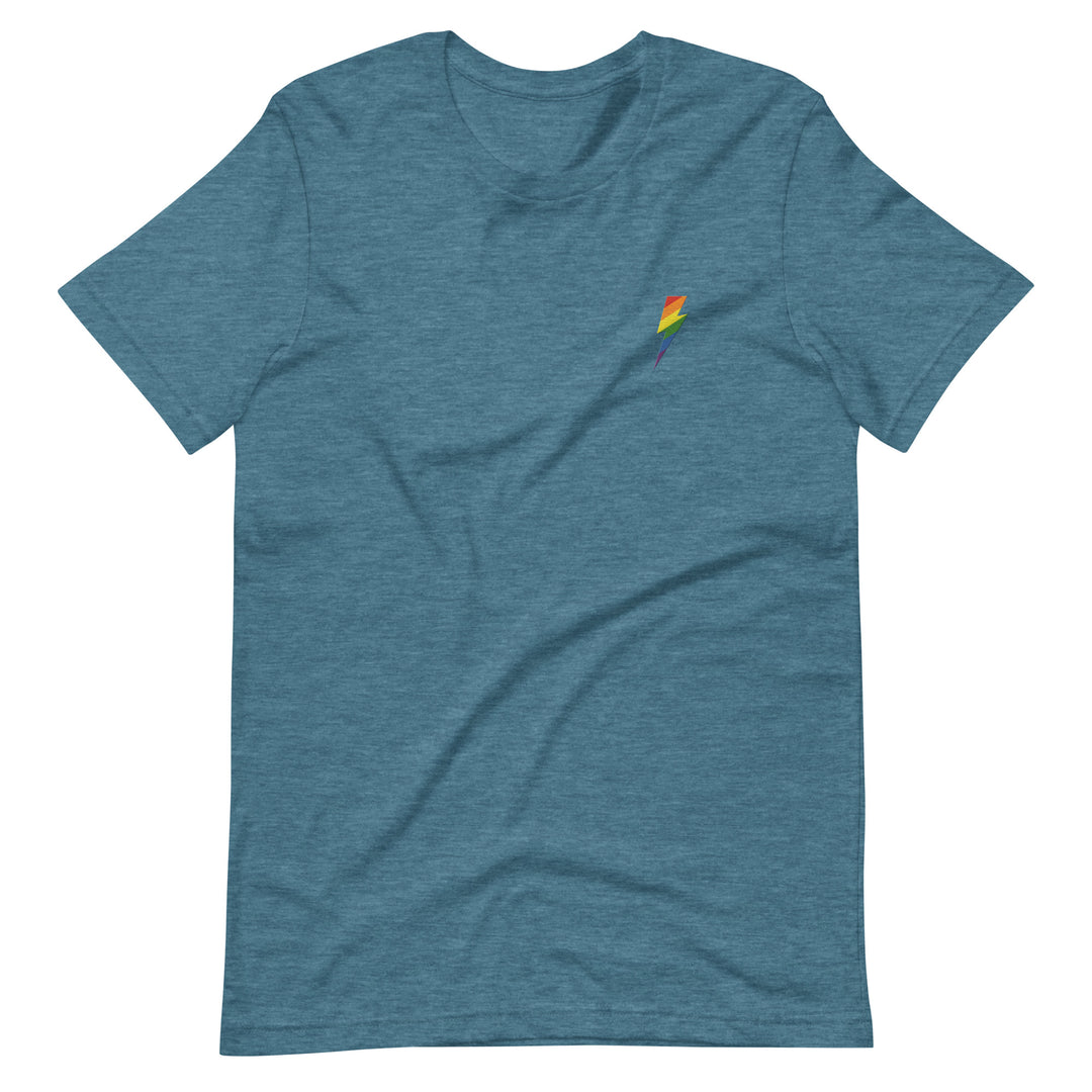 Embroidered Rainbow Lightning Strike T-Shirt T-shirts The Rainbow Stores
