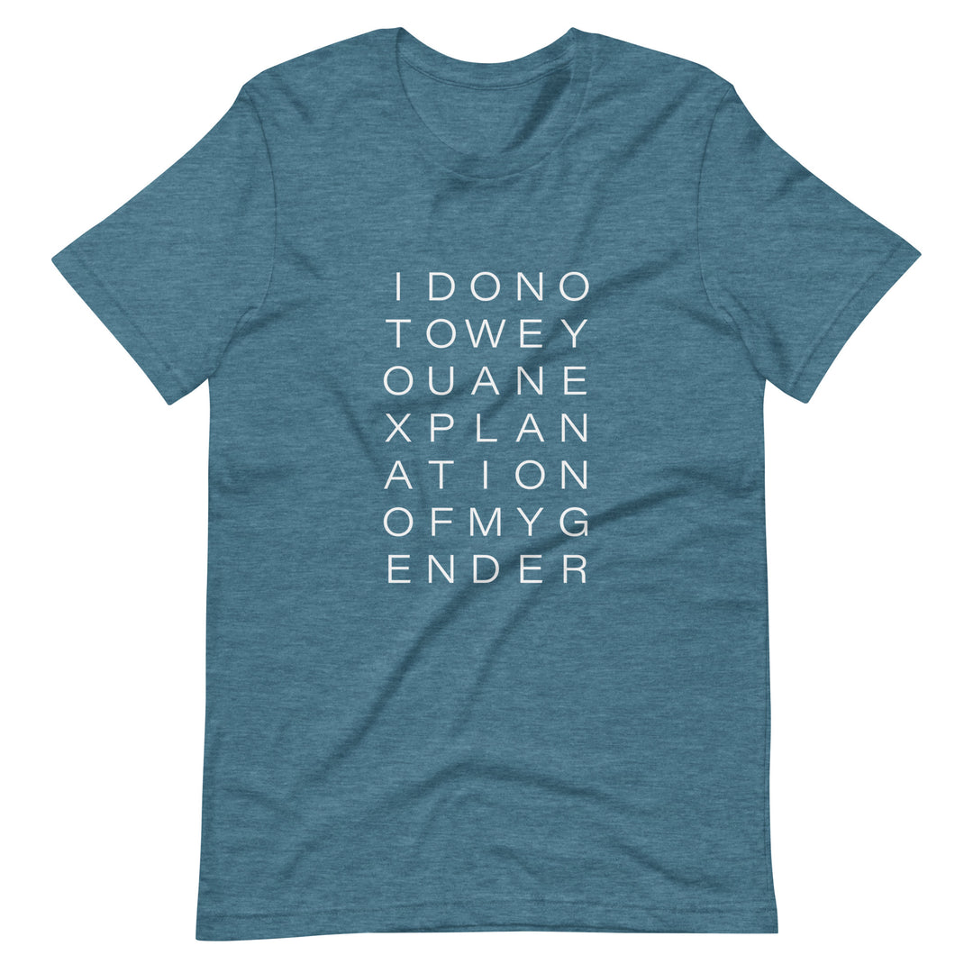 I Do Not Owe You An Explanation Of My Gender T-Shirt T-shirts The Rainbow Stores