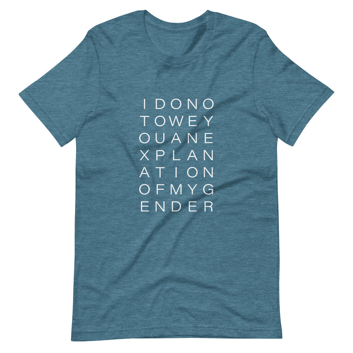 I Do Not Owe You An Explanation Of My Gender T-Shirt T-shirts The Rainbow Stores
