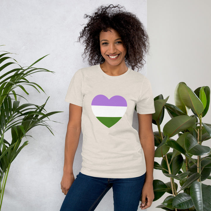 Genderqueer Pride Flag Heart T-Shirt T-shirts The Rainbow Stores