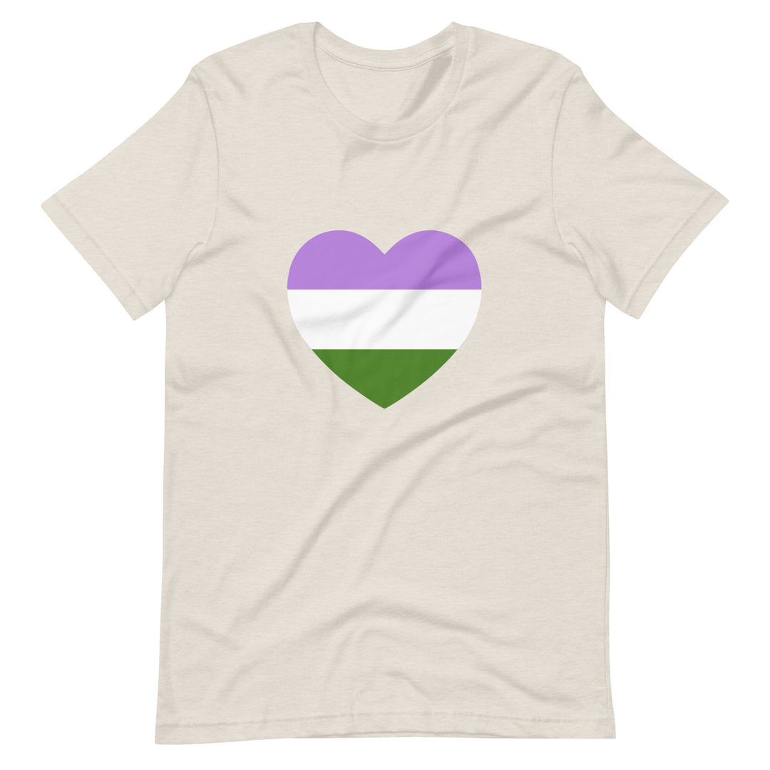 Genderqueer Pride Flag Heart T-Shirt T-shirts The Rainbow Stores
