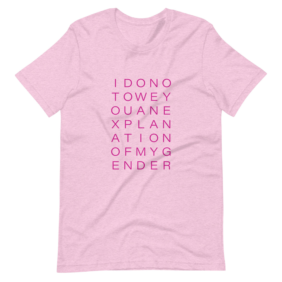 I Do Not Owe You An Explanation Of My Gender T-Shirt T-shirts The Rainbow Stores