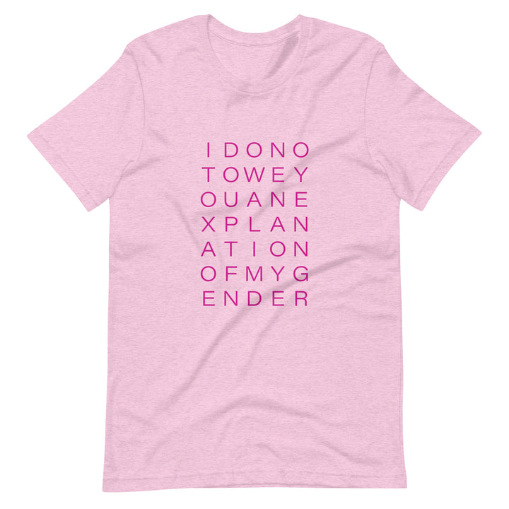 I Do Not Owe You An Explanation Of My Gender T-Shirt T-shirts The Rainbow Stores