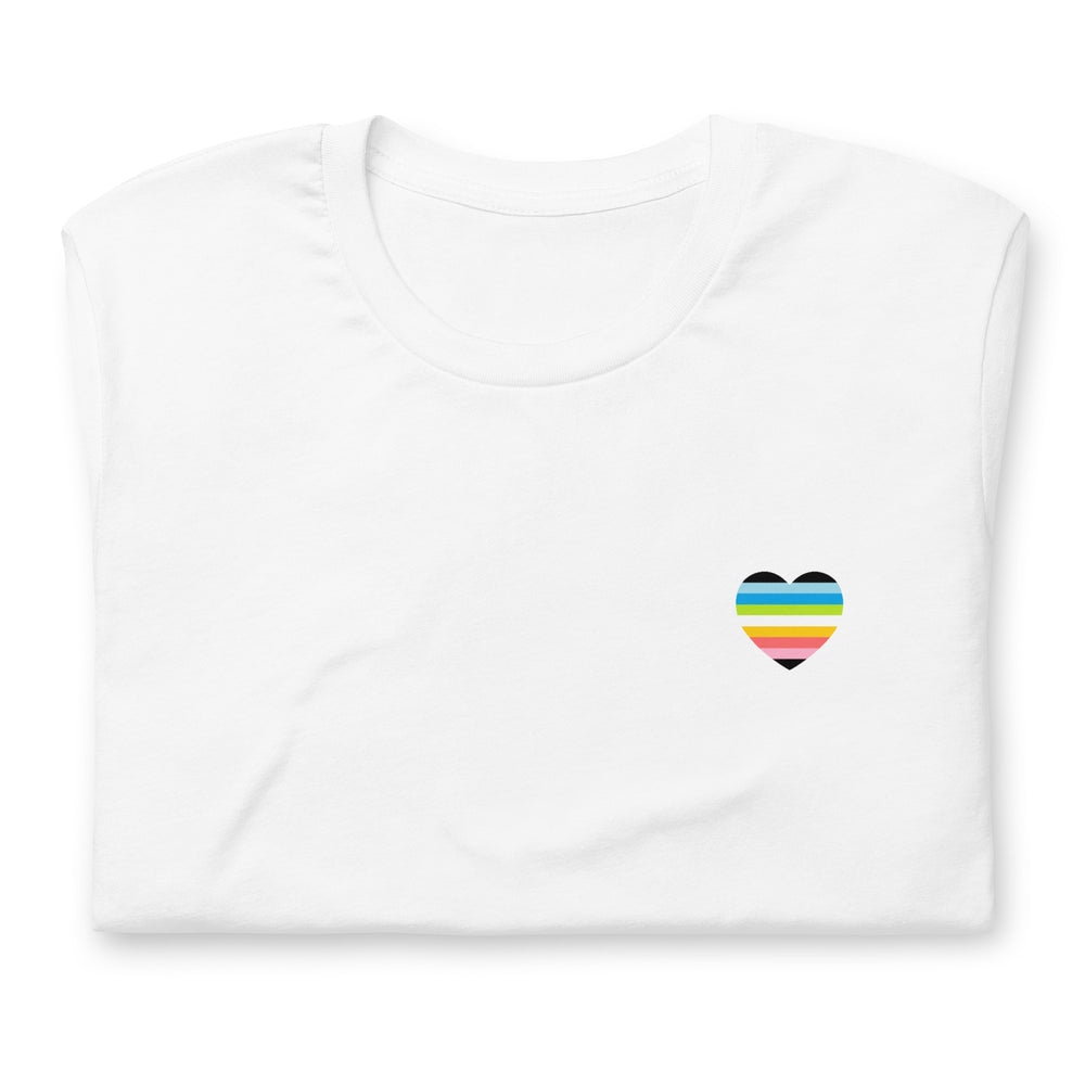 Small Queer Pride Heart T-Shirt T-shirts The Rainbow Stores