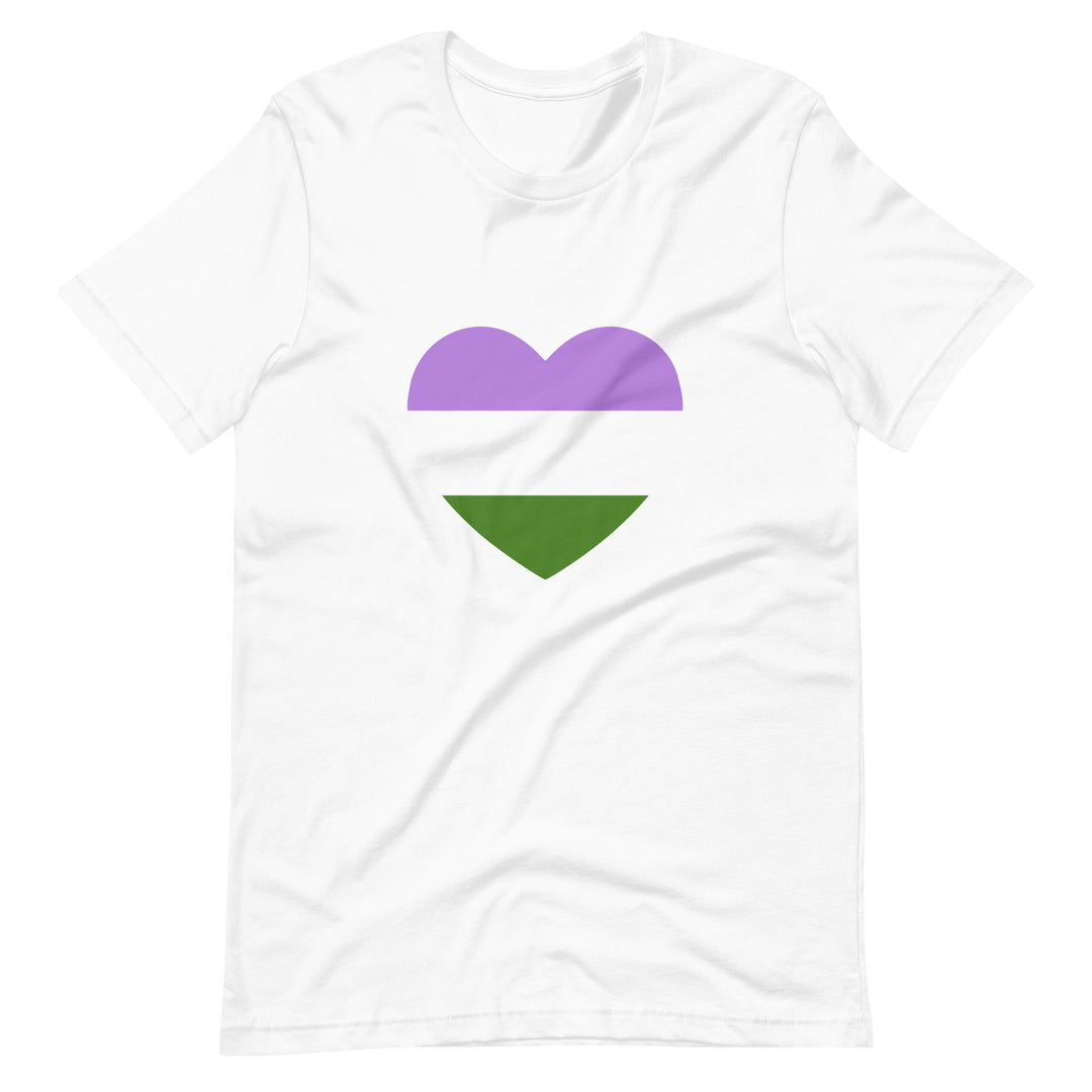 Genderqueer Pride Flag Heart T-Shirt T-shirts The Rainbow Stores