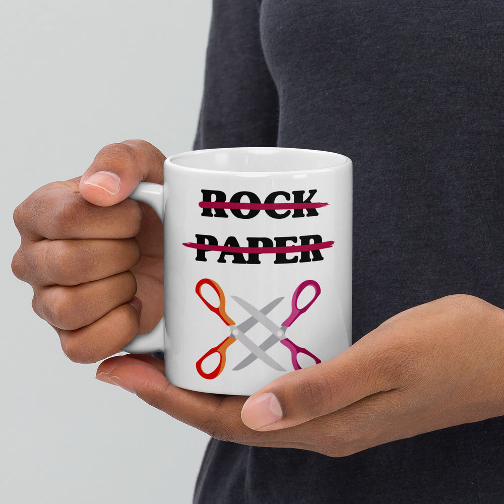 Rock Paper Scissors Mug Mugs The Rainbow Stores