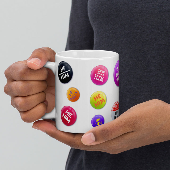 He Him Pronoun Badges Mug Mugs The Rainbow Stores