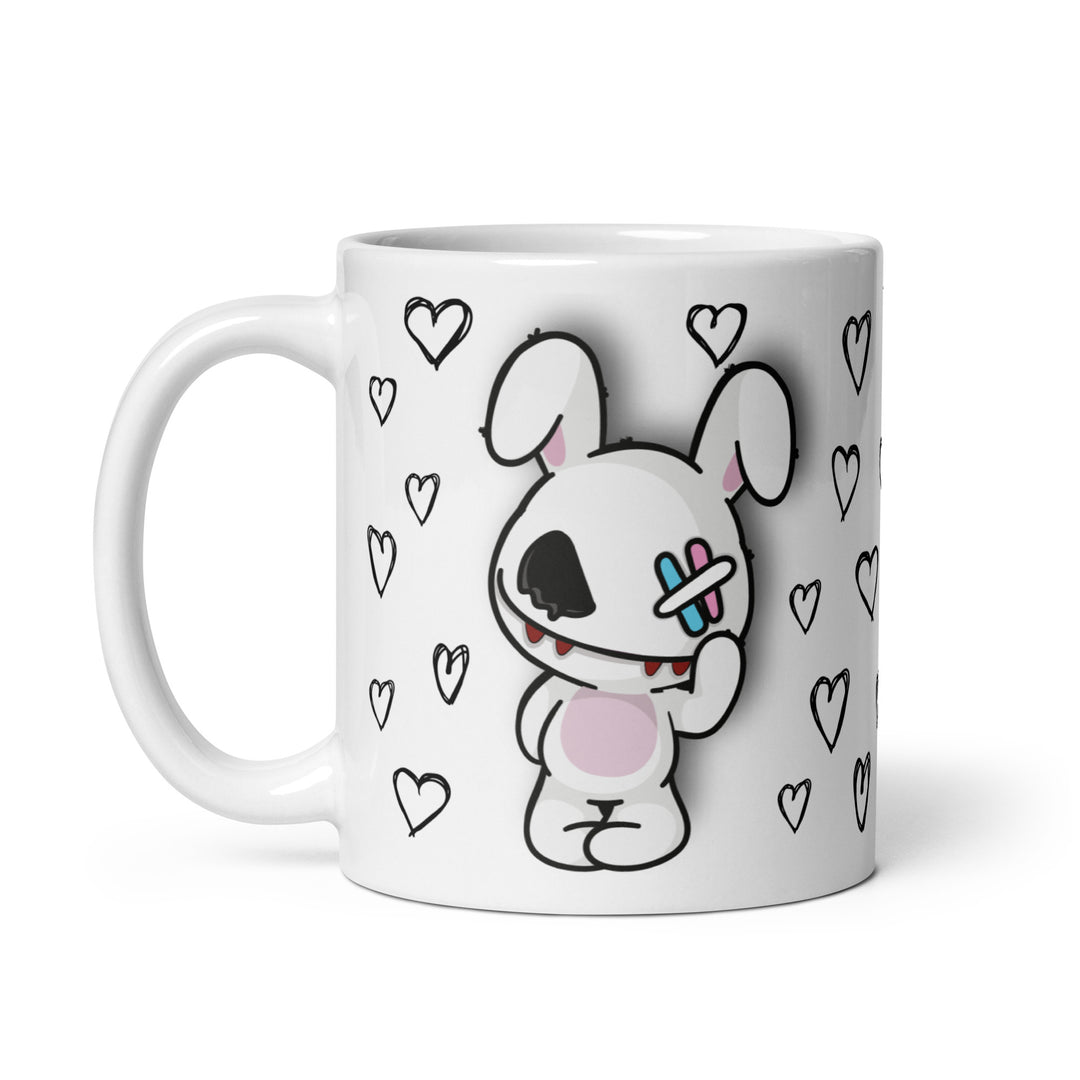 Deadly Bunny With Hearts Mug Mugs The Rainbow Stores
