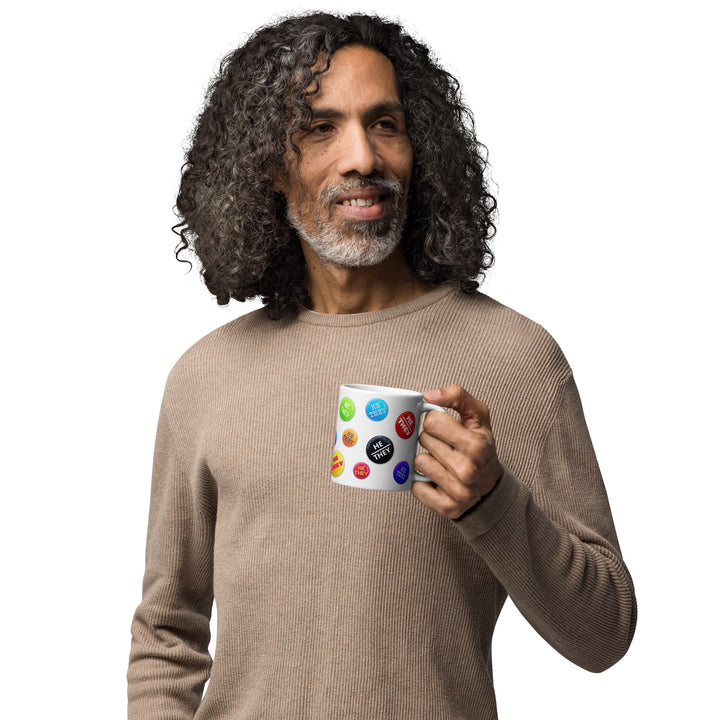 He They Pronoun Badges Mug Mugs The Rainbow Stores