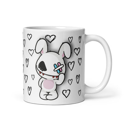 Deadly Bunny With Hearts Mug Mugs The Rainbow Stores