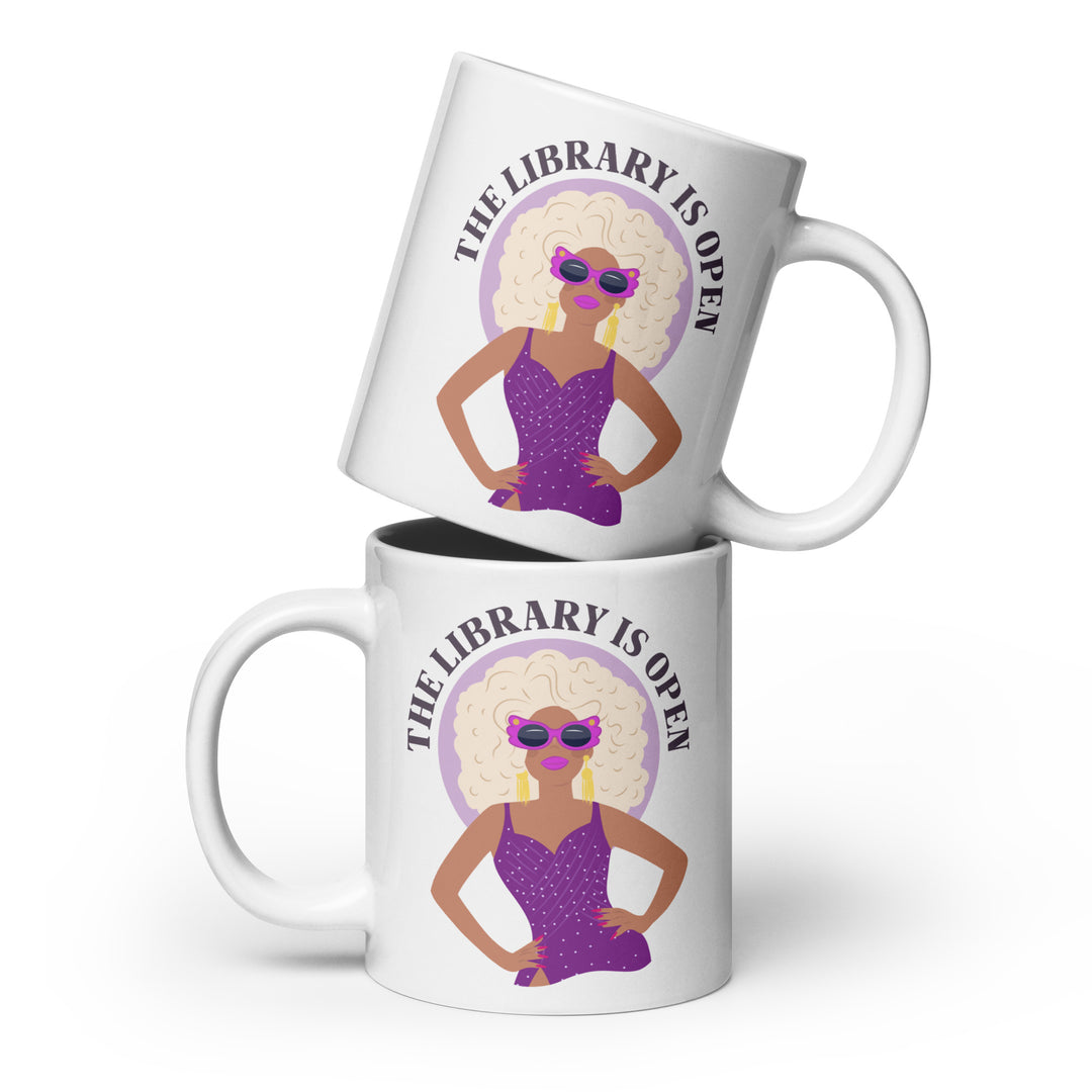 The Library Is Open Mug Mugs The Rainbow Stores