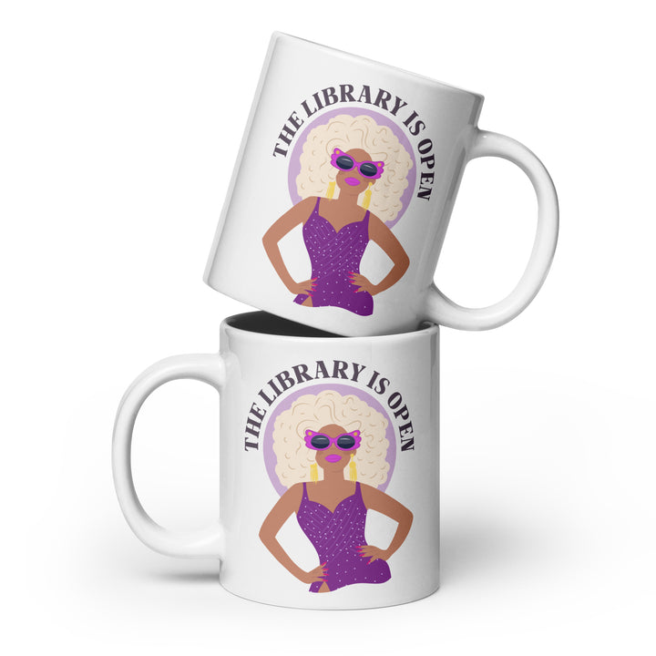 The Library Is Open Mug Mugs The Rainbow Stores