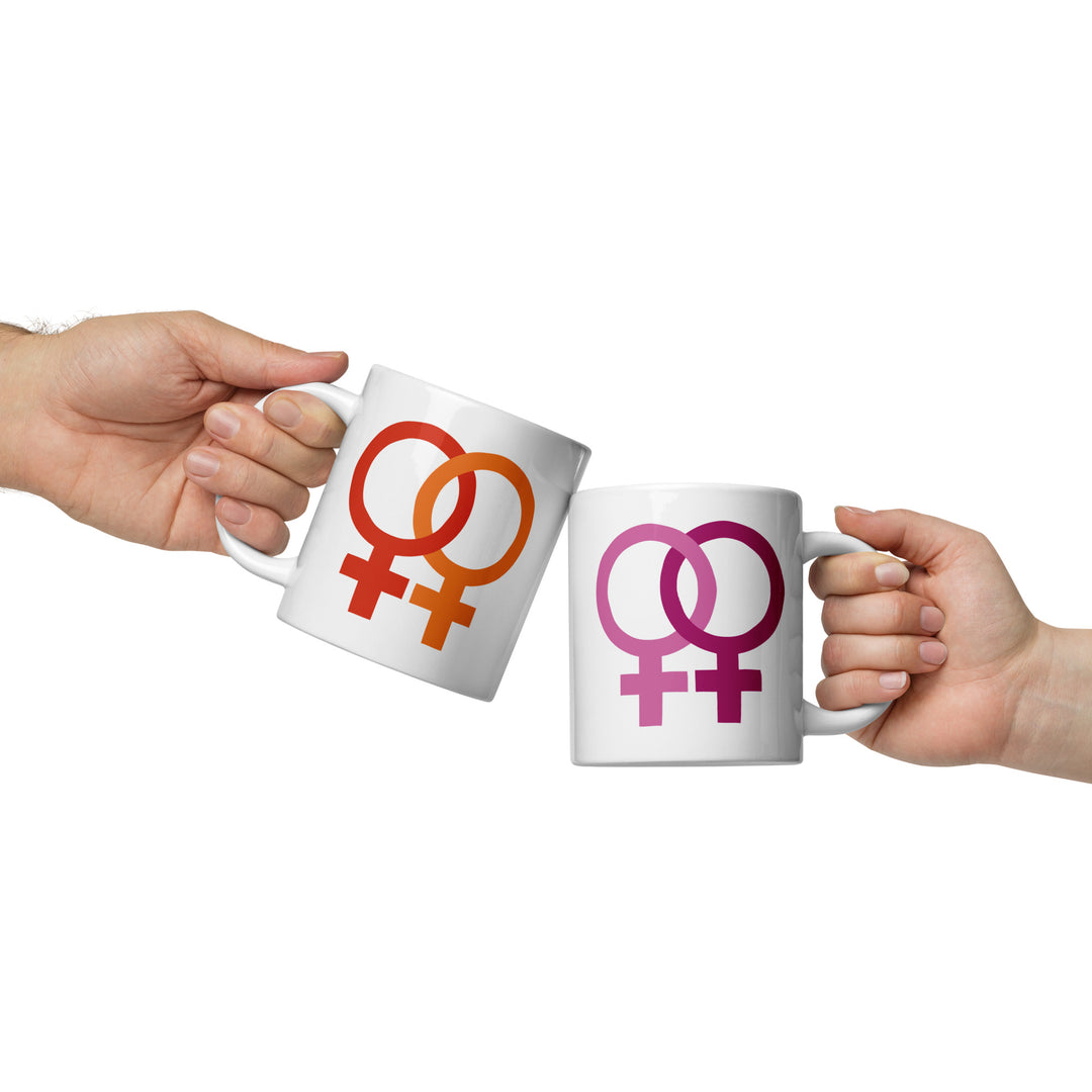 Lesbian Pride Colours Double Venus Mug Mugs The Rainbow Stores