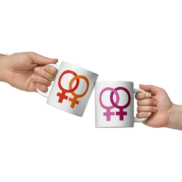 Lesbian Pride Colours Double Venus Mug Mugs The Rainbow Stores