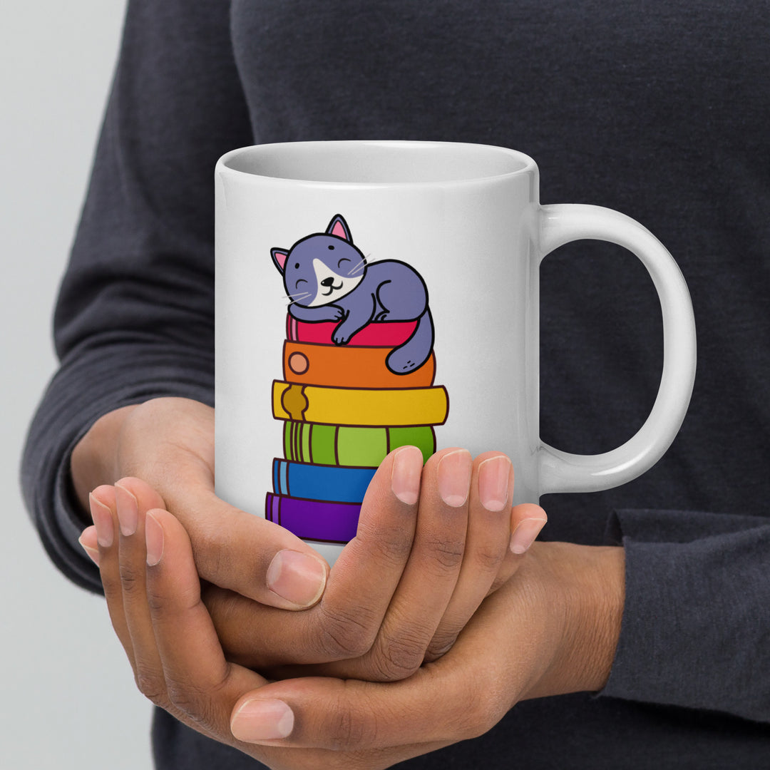 Happiness Is Cats Coffee and Queer Books Mug Mugs The Rainbow Stores