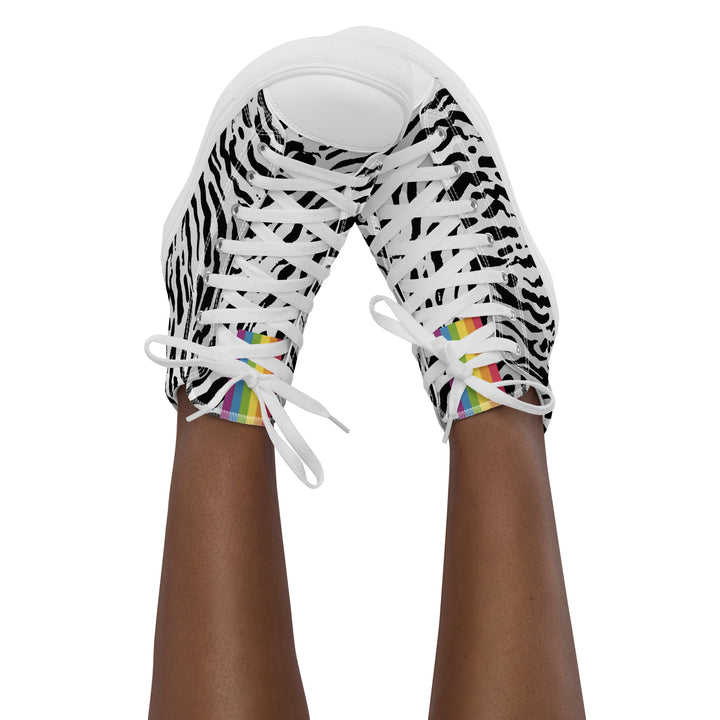 Zebra Print Rainbow Pride High Top Trainers (female sizes) High Tops The Rainbow Stores