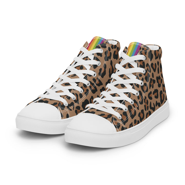 Rainbow Pride Leopard Print High Top Trainers (female sizes) High Tops The Rainbow Stores