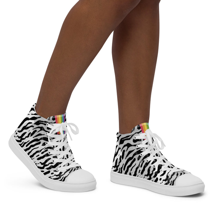 Zebra Print Rainbow Pride High Top Trainers (female sizes) High Tops The Rainbow Stores