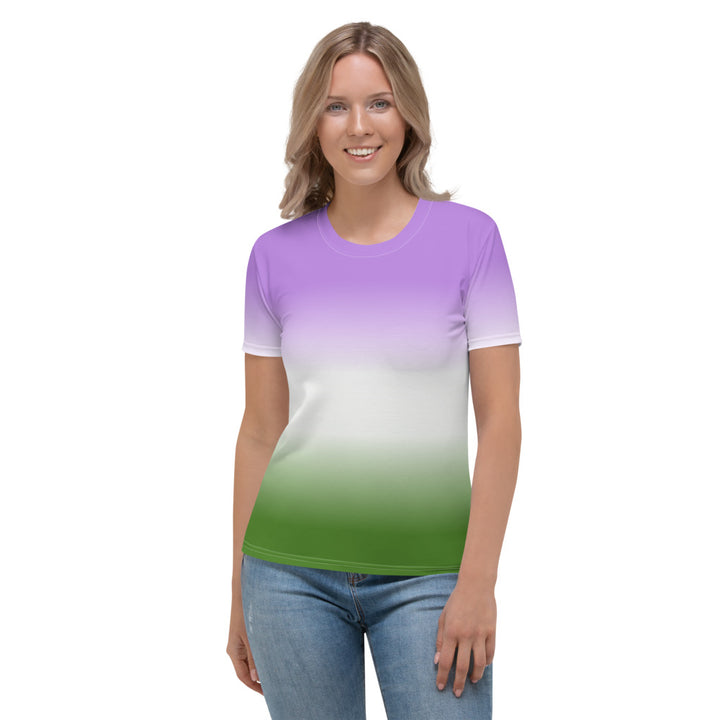 Genderqueer Ombre Pride Flag Fitted T-shirt AOP T-shirts The Rainbow Stores