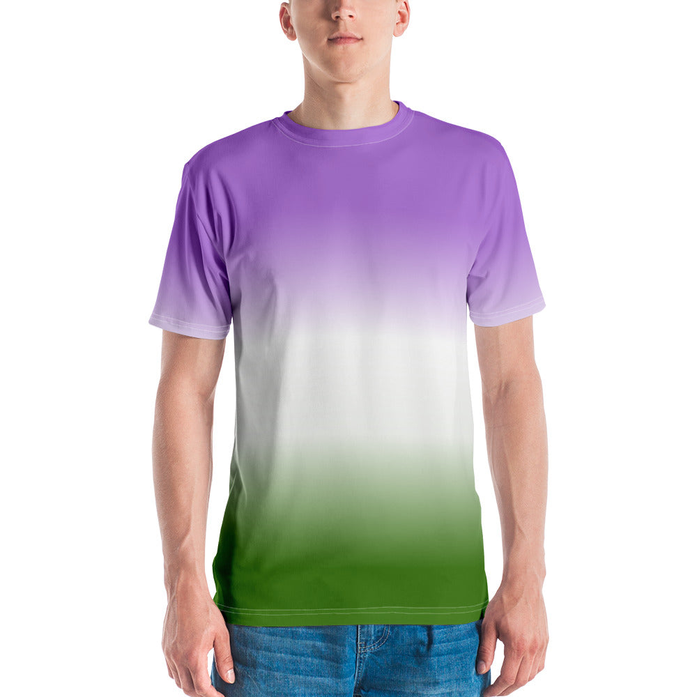 Genderqueer Ombre Pride Flag T-shirt AOP T-shirts The Rainbow Stores