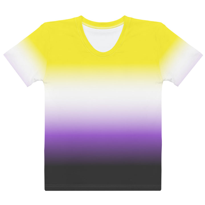 Non-Binary Ombre Pride Flag Fitted T-shirt AOP T-shirts The Rainbow Stores