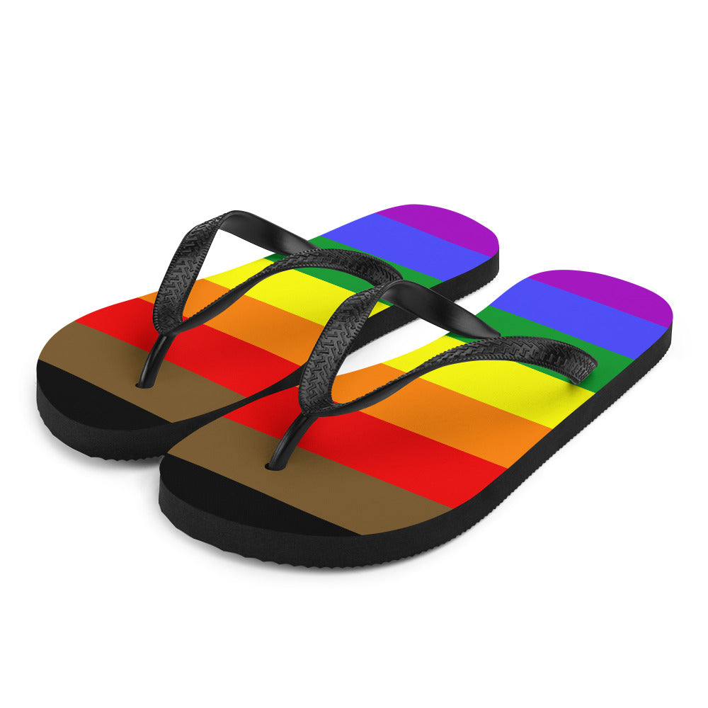 POC Inclusive Rainbow Pride Flag Flip-Flops Flip Flops The Rainbow Stores